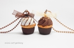 Chocolate cupcake necklace / vanilla choco nuts / mini food necklace cup cake charm / chocoholic polymer clay miniature food jewelry