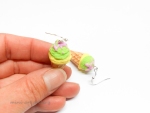 Ice-cream earrings / scoop ice cream cone / kawaii earrings / mini food jewelry charm / handmade polymer clay realistic miniature peanut banana