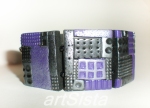 Unique handmade mosaic textured bracelets of polymer clay