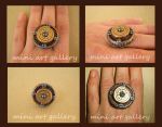 steampunk round bronze ring collage 2