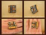 steampunk square bronze ring collage