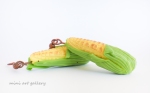 grilled corn earrings miniature polymer clay
