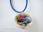 sea shell polymer clay pendant jellyfish