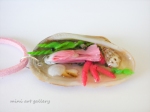 sea shell polymer clay pendant squid
