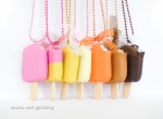 Popsicle necklace, ice-cream kawaii, miniature food jewelry, mini food necklace / strawberry, lemon, white or dark chocolate, orange, mokka