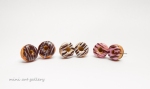 Donut stud earrings / post earrings / polymer clay handmade jewellery / miniature food jewelry / tiny doughnuts / kawaii foodie necklace