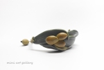 polymer clay olive tree leaves bracelet / macrame knotted adjustable / handmade jewellery / realistic miniature food jewelry / 