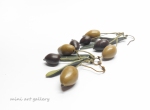 polymer clay olives dangle earrings / handmade jewellery / bracelet / earrings set realistic miniature food jewelry